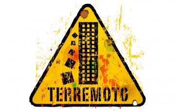 Primeros auxilios terremotos Cartel de advertencia sobre los terremotos