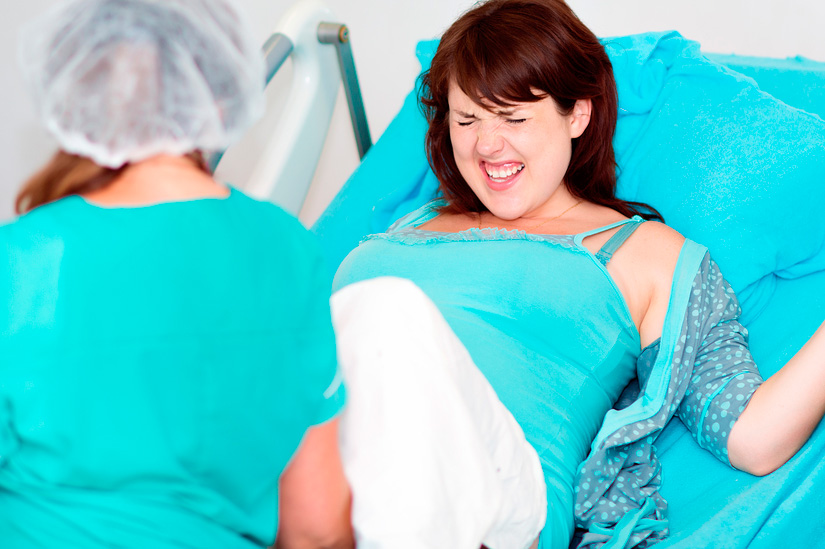 Mujer durante el parto