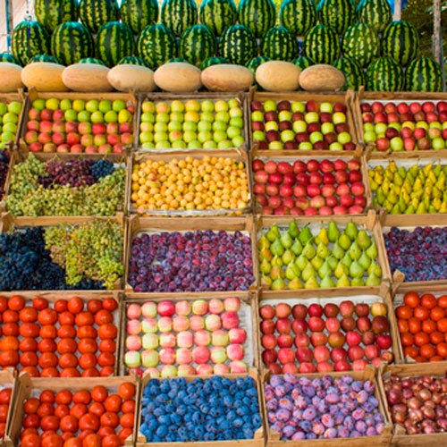 Puesto de frutas y verduras