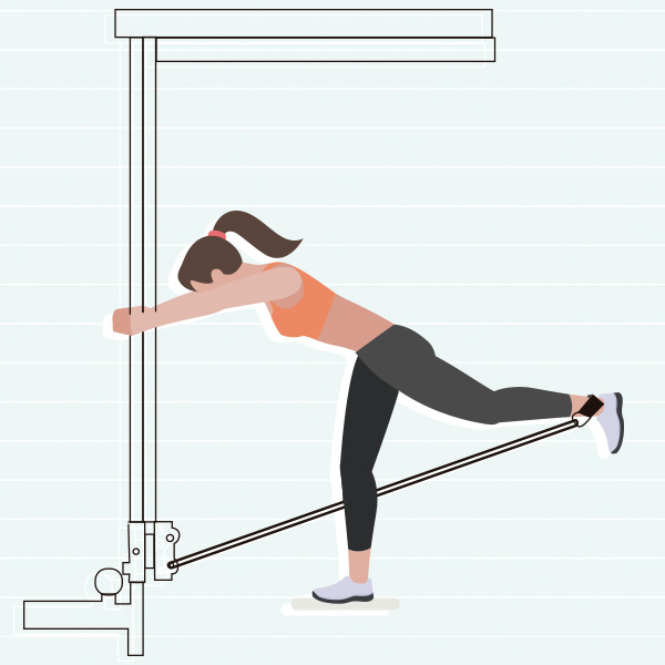 Patada atrás en polea