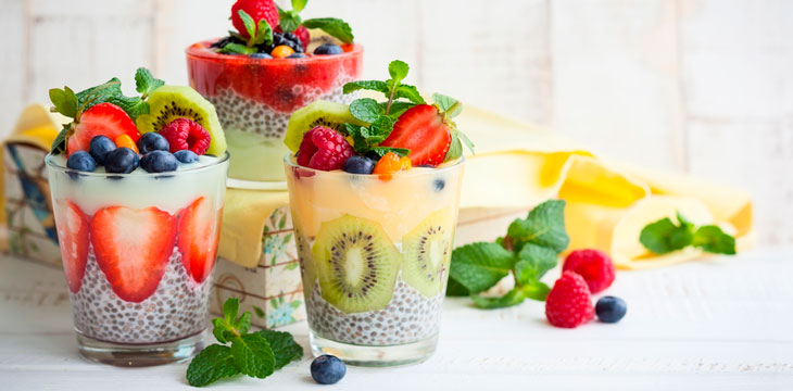 Chía con frutas