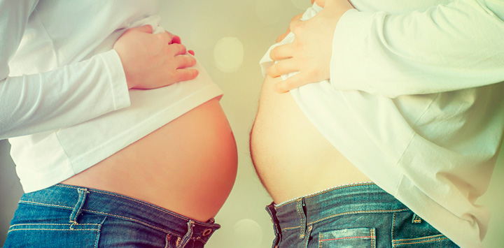 Él también tiene náuseas, cambios de humor, gana peso…