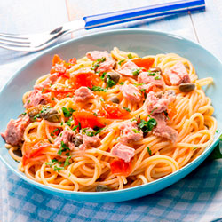 Espaguetis con atún