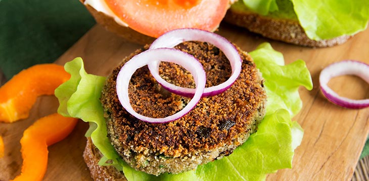 Hamburguesa de lentejas con queso