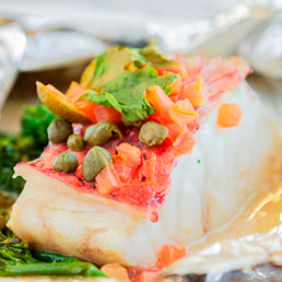 Pescado con verduras al papillote