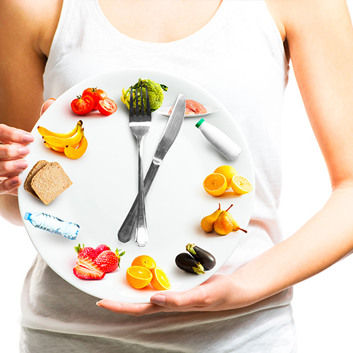 Mujer con horario de comida