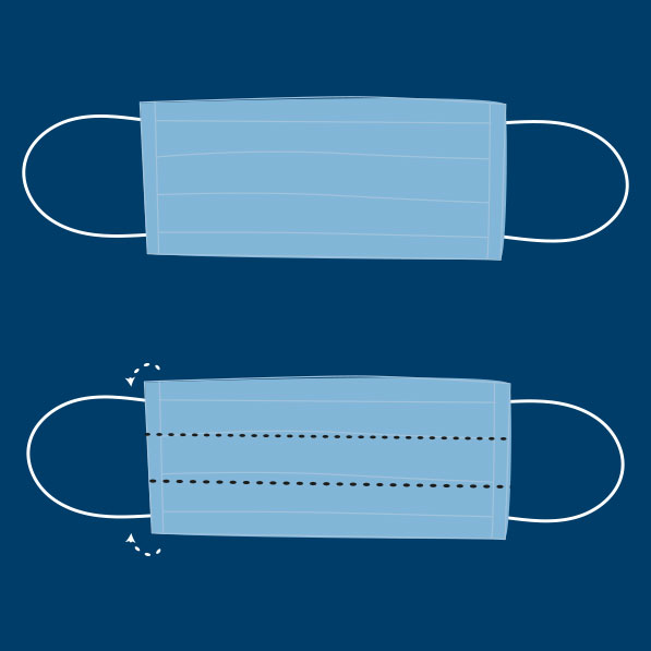 Cómo convertir una mascarilla de adulto en una de niño: paso 1