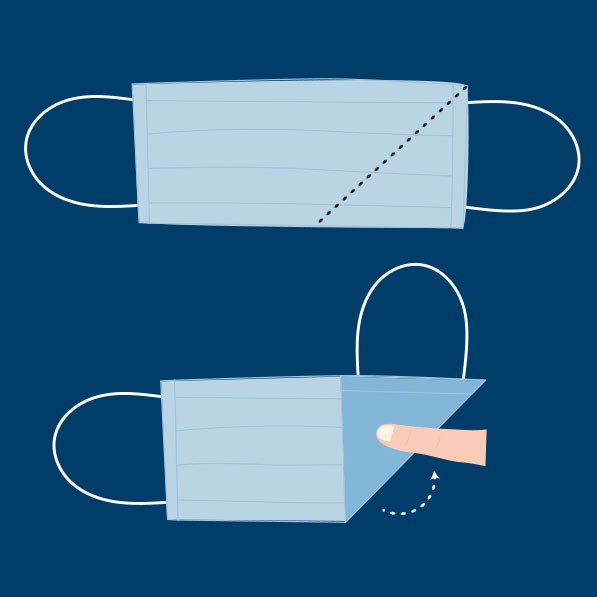 Cómo convertir una mascarilla de adulto en una de niño: paso 2