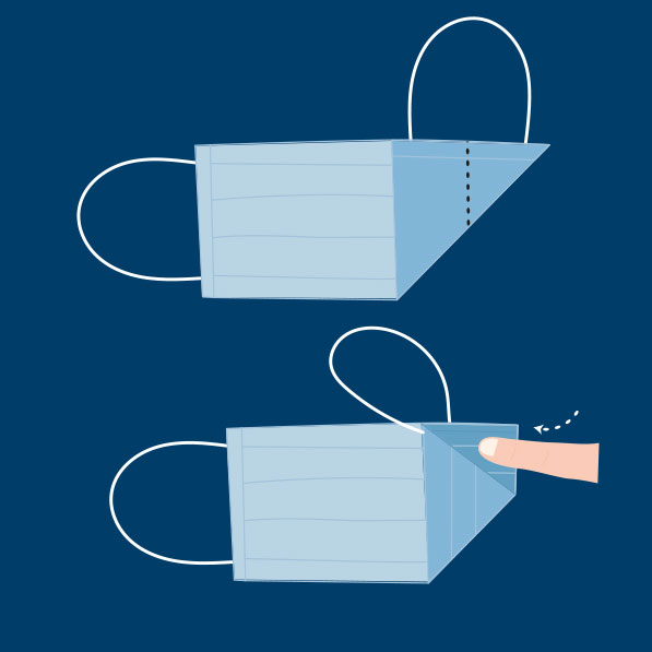 Cómo convertir una mascarilla de adulto en una de niño: paso 3