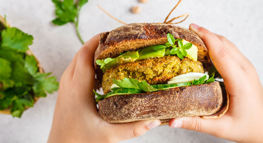 Hamburguesas veganas con pan