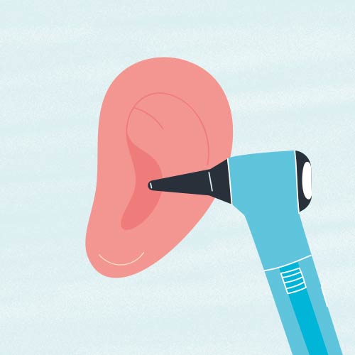 Otorrino examina el oído