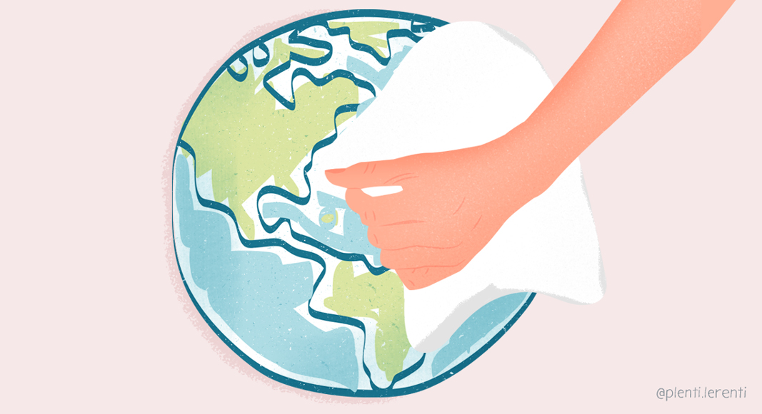 Peligro de las toallitas húmedas para el medioambiente