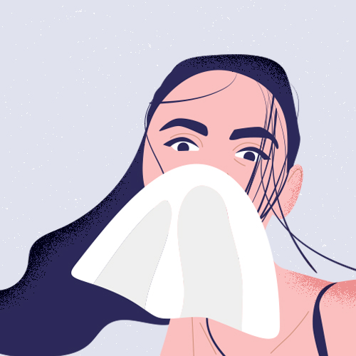 Ilustración de síntomas de alergia