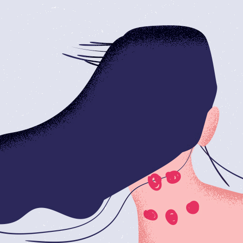 Ilustración de mujer con problemas de dolor