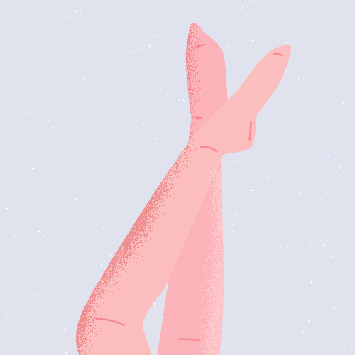 Ilustración de piernas colocadas para evitar la retención de líquidos