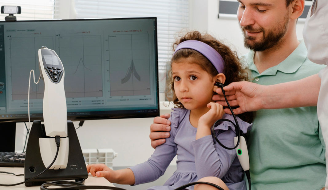 Prueba de audición a una niña