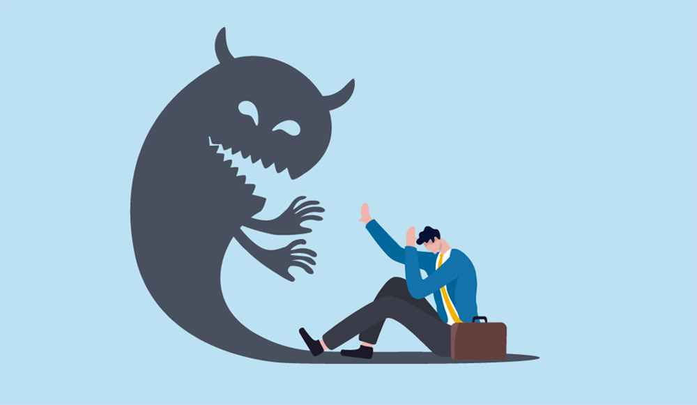 Ilustración adulto inseguro Ilustración adulto inseguro