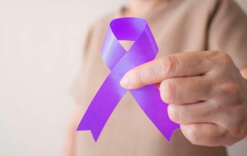 Lazo solidario alzhéimer Lazo morado de ayuda contra el alzhéimer