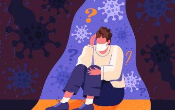Test ¿La pandemia ha cambiado tu forma de ser? Ilustración de una persona deprimida por el coronavirus