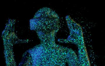 Ilustración 3D conceptual de un atlas de células humanas