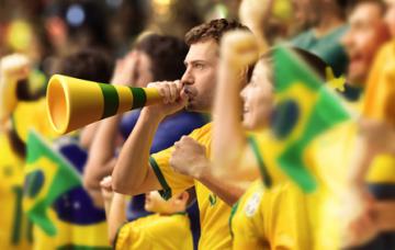 Aficionados de fútbol brasileños