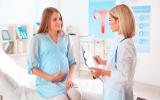 Embarazada en consulta del médico