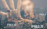 Ciudad contaminada por partículas finas PM2.5 