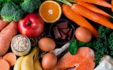 Variedad de ingredientes saludables ricos beta-caroteno
