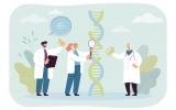 Ilustración de médicos descubriendo una enfermedad rara genética