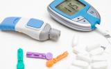 Concepto de diabetes, fármaco y aparato para realizar la prueba del azúcar