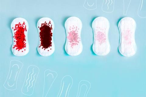 Diferentes colores de la regla o sangre menstrual