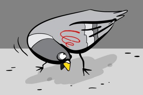Ilustración de una paloma &#039;zombie&#039;
