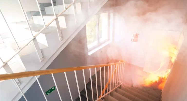 Fuego en las escaleras