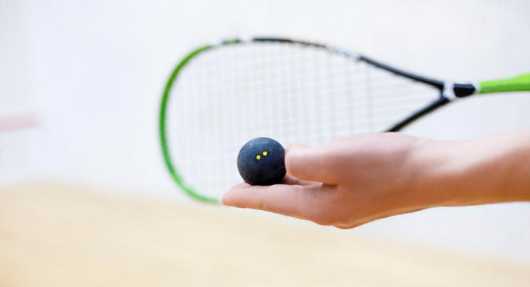 Pelota y raqueta de squash