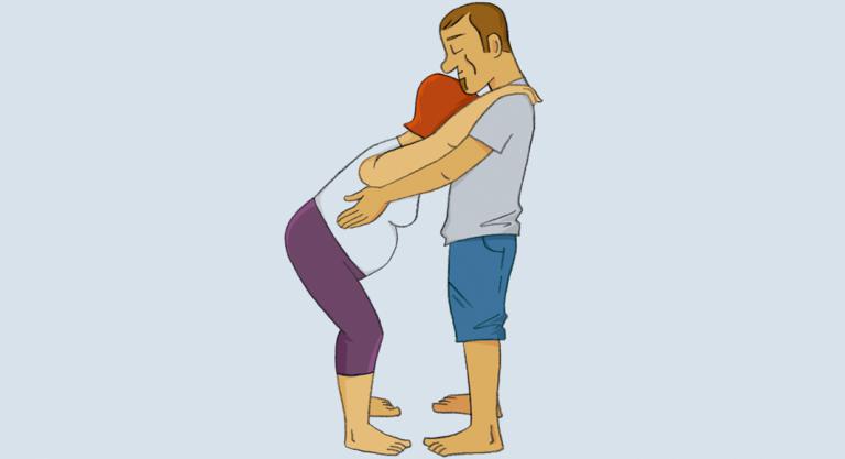 Postura de yoga en pareja