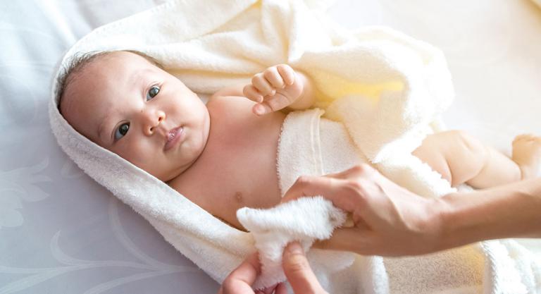 Higiene del bebé: secado