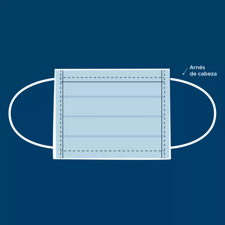 Mascarilla infantil (Ilustración): dobladillos y costuras