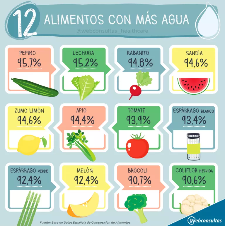 Infografía: alimentos con más agua