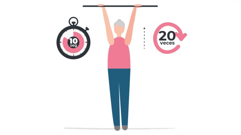Ejercicios de equilibrio para mayores de 60: levantamiento de brazo