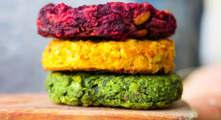 Hamburguesas veganas de colores