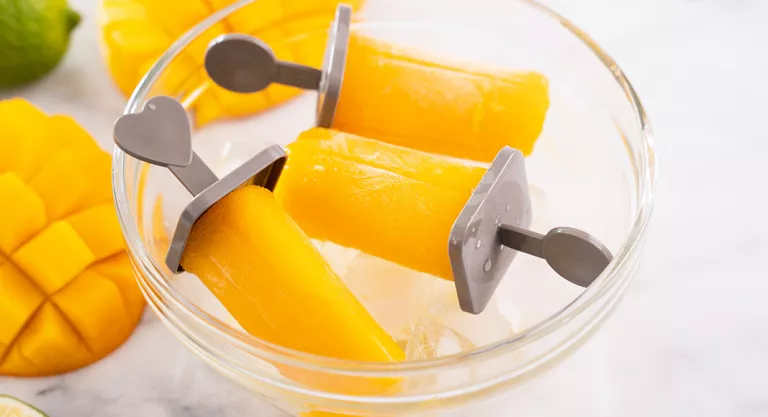 Receta de helados de mango, plátano y yogur