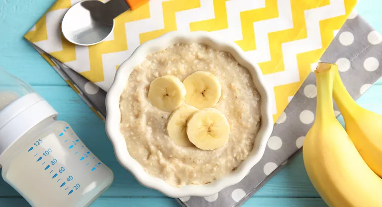 Gachas con plátano para desayunar