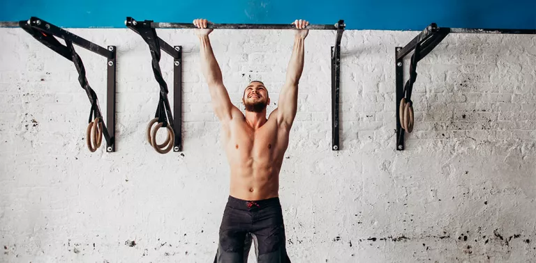 man doing pull ups