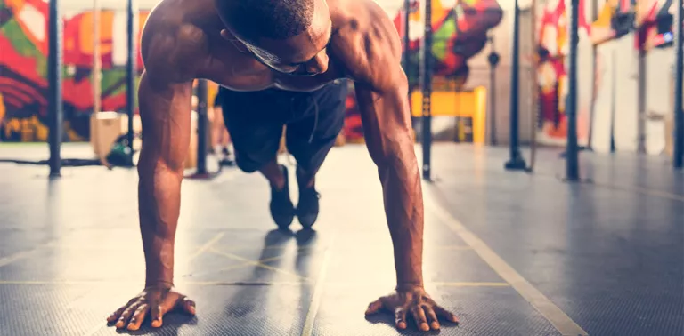 man doing push ups