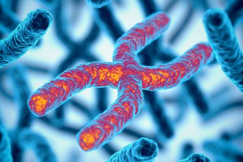 Ilustración 3d de los cromosomas
