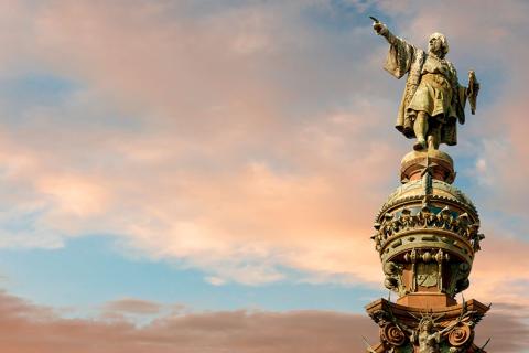Estatua de Cristóbal Colón en Barcelona