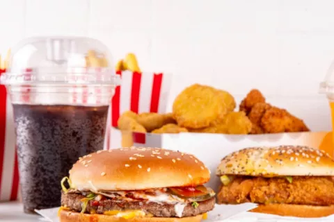 Las personas que comen ultraprocesados tienen más probabilidades de mostrar signos tempranos de párkinson Hamburguesas, alimentos rebozados, patatas fritas y refrescos