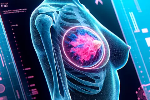 Infografía de recaída de cáncer de mama en imagen 3d