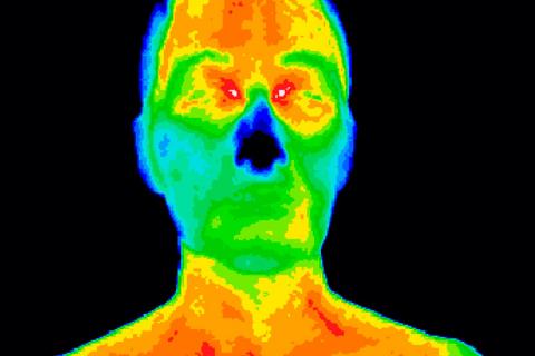 Termografía de la cara de una persona