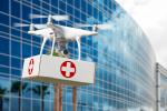Dron transportando ayuda médica